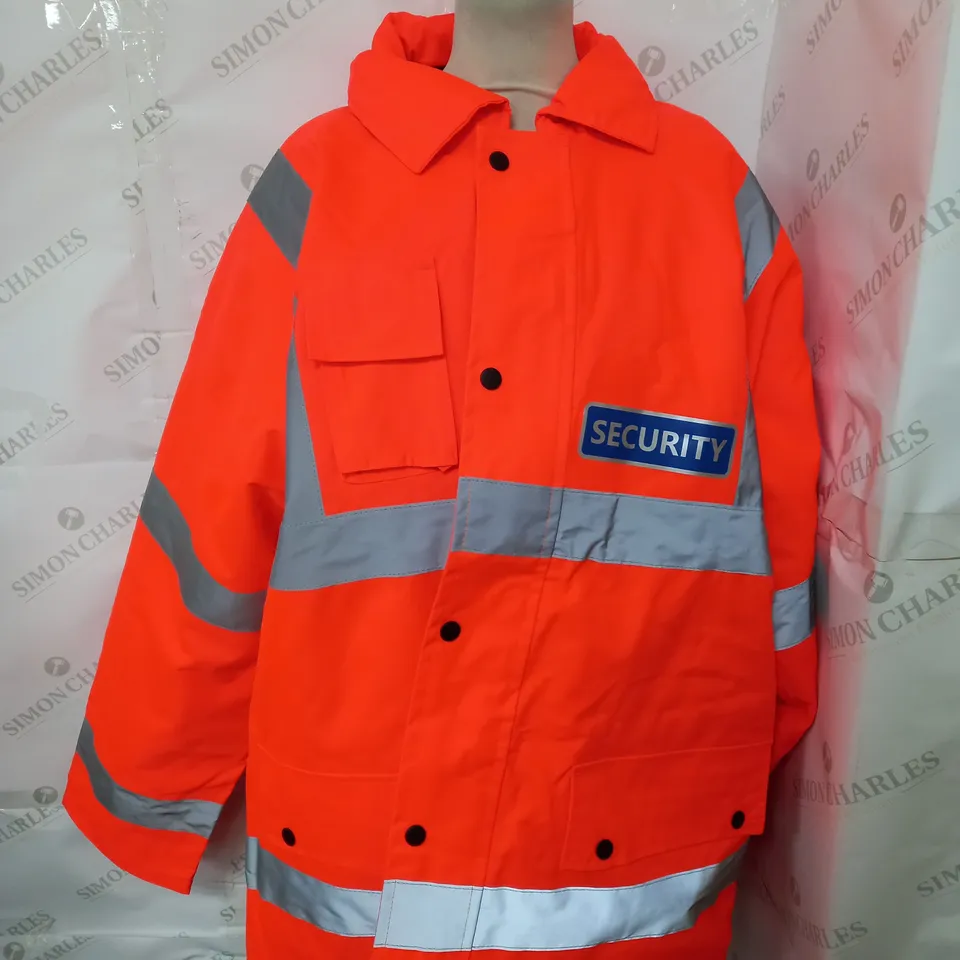 UNEEK UC803 HIGH VIS ORANGE SECURITY PADDED JACKET - LARGE