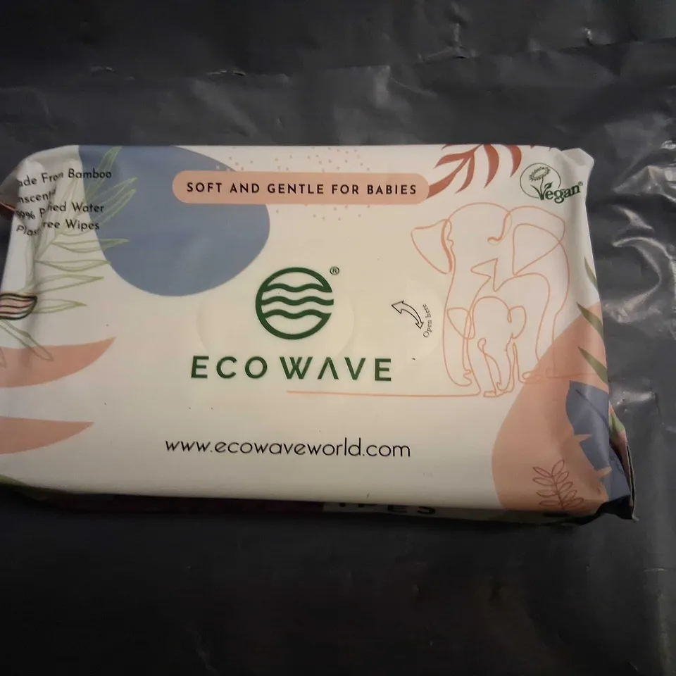 TWELVE PACKS OF ECO WAVE SOFT AND GENTLE BABY WIPES