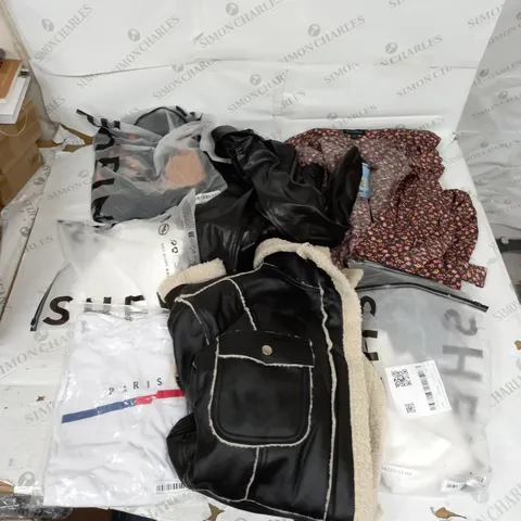 BOX OF APPROXIMATELY 18 ASSORTED ITEMS TO INCLUDE - DRESSES , JUMPERS , AND T-SHIRTS ETC