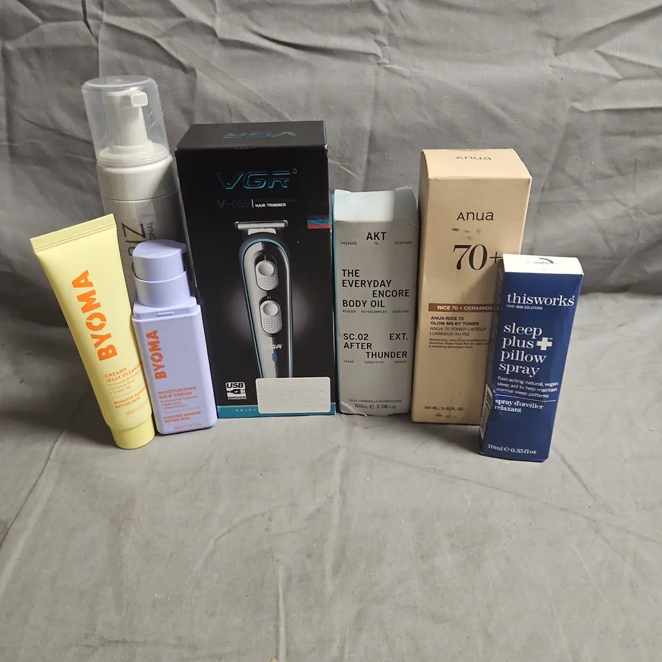 APPROXIMATEY 20 ASSORTED HEALTH AND BEAUTY PRODUCTS TO INCLUDE - BYOMA CREAMY JELLY CLEANSER - ANUA RICE 70 + CERAMIDE GLOW MILKY TONER - THISWORKS SLEEP PLUS PILLOW SPRAY - ETC