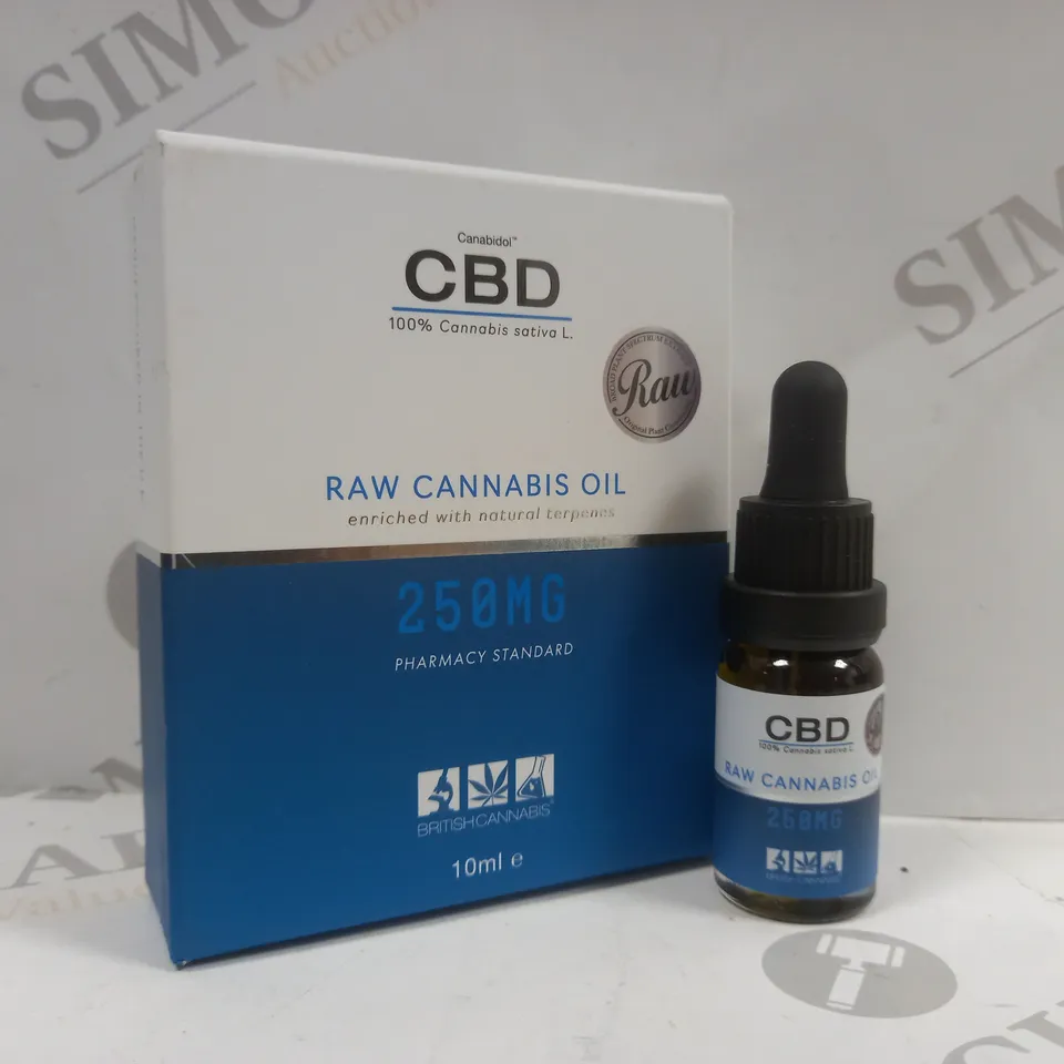 BOXED CANABIDOL CBD RAW CANNABIS OIL 250MG DROPS 10ML	