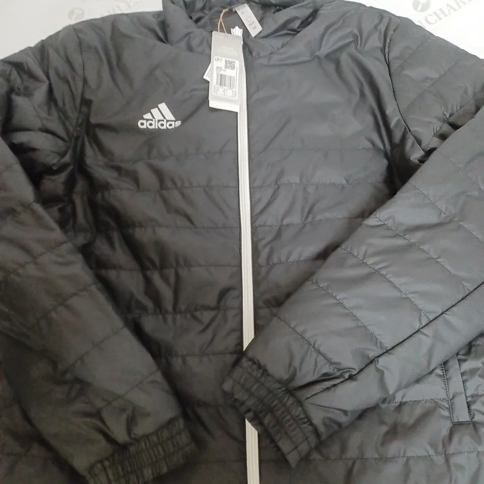 ADIDAS BLACK PADDED PUFFER JACKET - MEDIUM