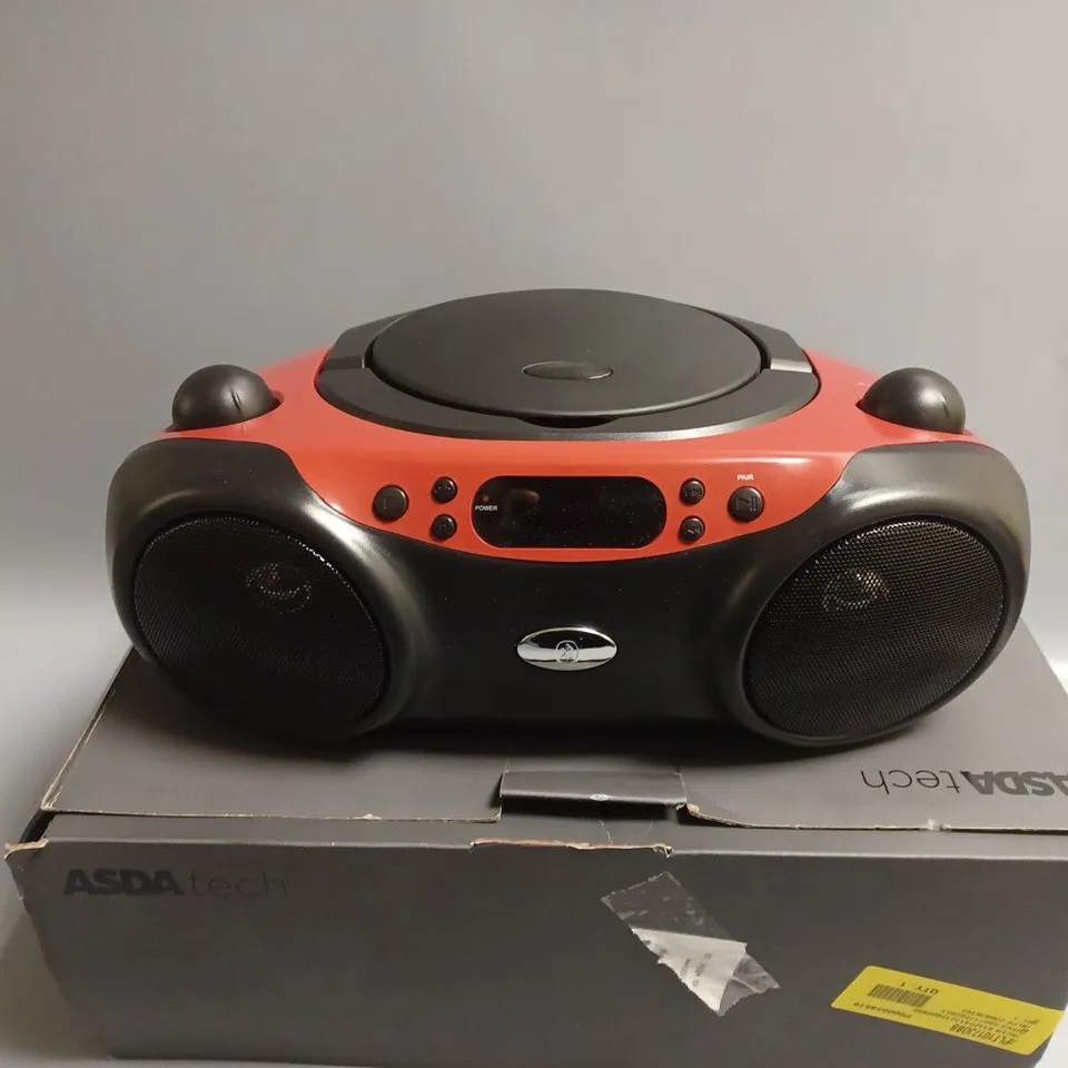 BOXED ASDA TECH BLUETOOTH CD BOOMBOX 