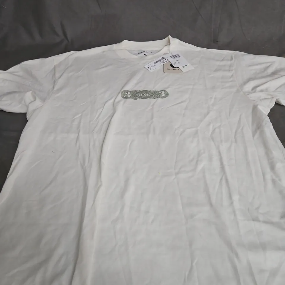 CARHARTT WHITE T-SHIRT, SIZE XL 