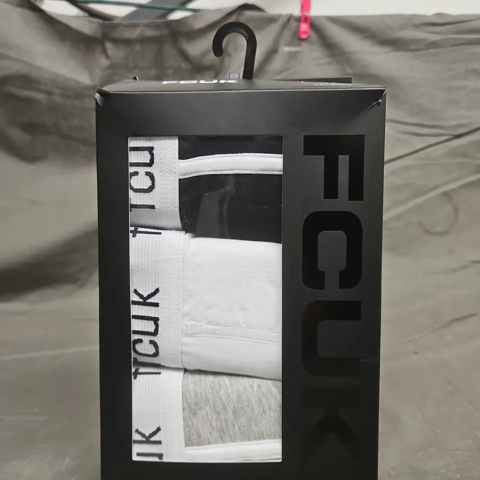 BOXED FCUK BOXER BRIEFS - X3 - SMALL