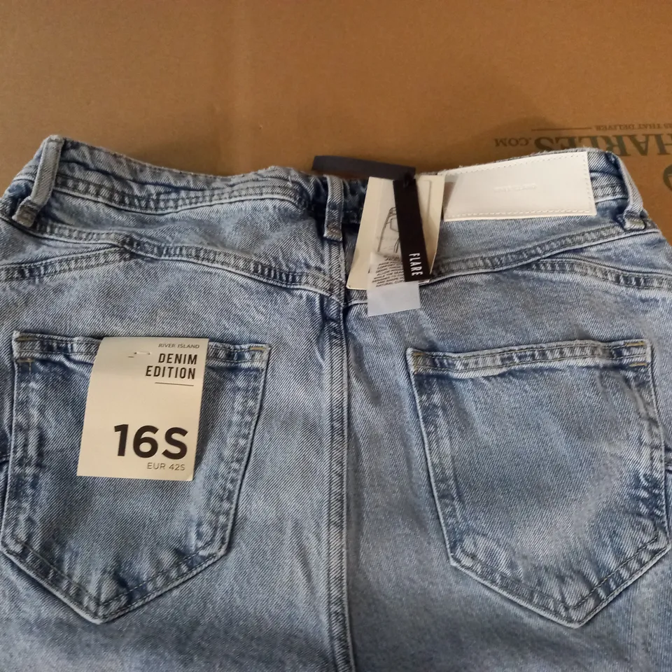 RIVER ISLAND LUXE COLLECTION FLARE JEANS - 16S