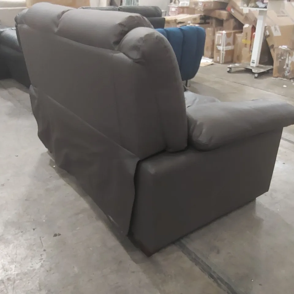 QUALITY DESIGNER 2 SEATER FAUX LEATHER SOFA