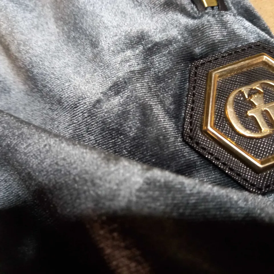 GLORIOUS GANGSTA STEEL GREY VELOUR STYLE JOGGERS - SMALL