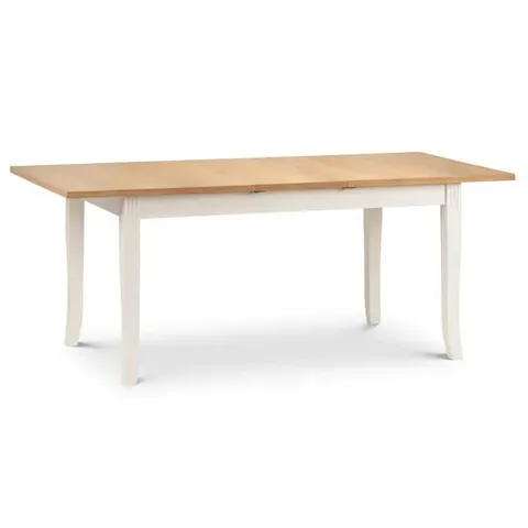 BOXED JULIAN BOWEN DAVENPORT EXTENDING DINING TABLE - OAK/IVORY (1 BOX)