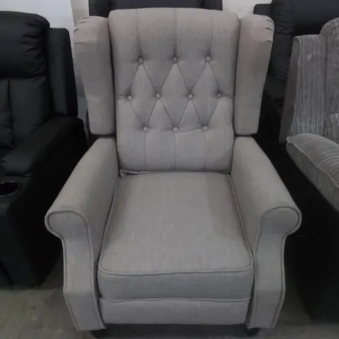 DESIGNER BUTTON BACK FABRIC ARMCHAIR
