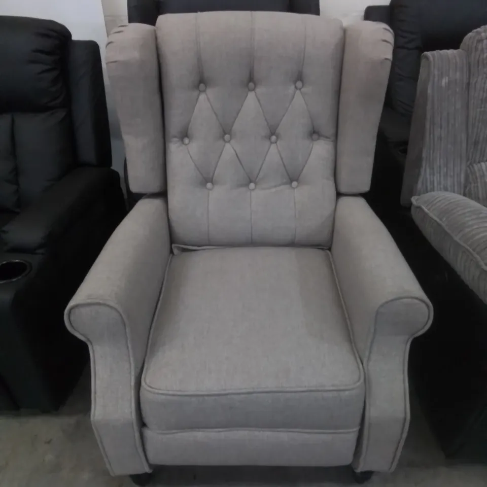 DESIGNER BUTTON BACK FABRIC ARMCHAIR 