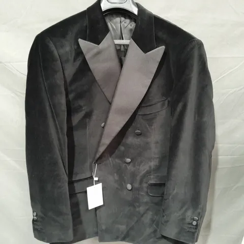 HAWES & CURTIS PLAIN VELVET JACKET BLACK - SIZE 48R