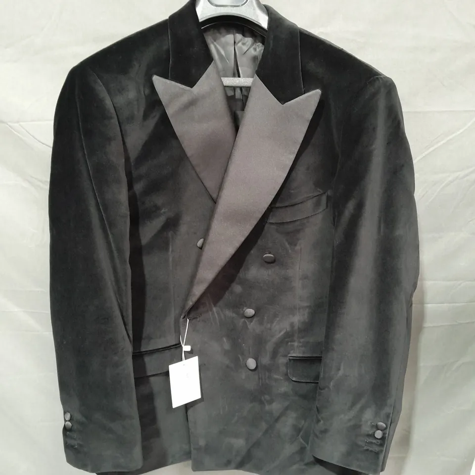 HAWES & CURTIS PLAIN VELVET JACKET BLACK - SIZE 48R