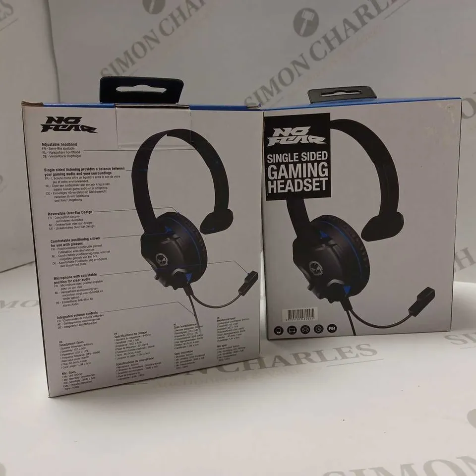 LOT OF TWO TO INCLUDE NO FEAR SINGLE SIDED GAMING HEADSETS