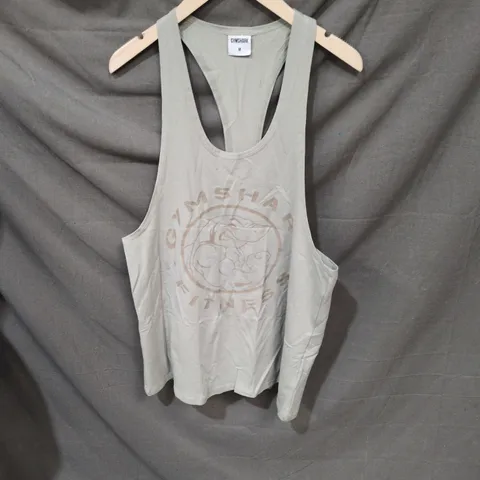 GYMSHARK TANK TOP – MEN'S, SIZE M, LIGHT GREY