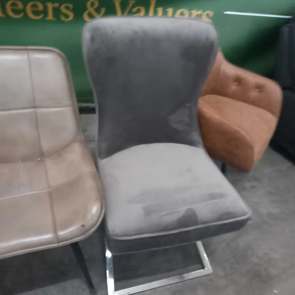 FIVE ASSORTED DINING AND SWIVEL CHAIRS