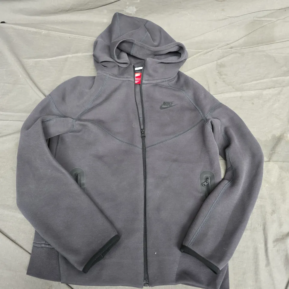 NIKE ZIP HOODIE GREY, SIZE KIDS L (MADE IN CAMBODIA)