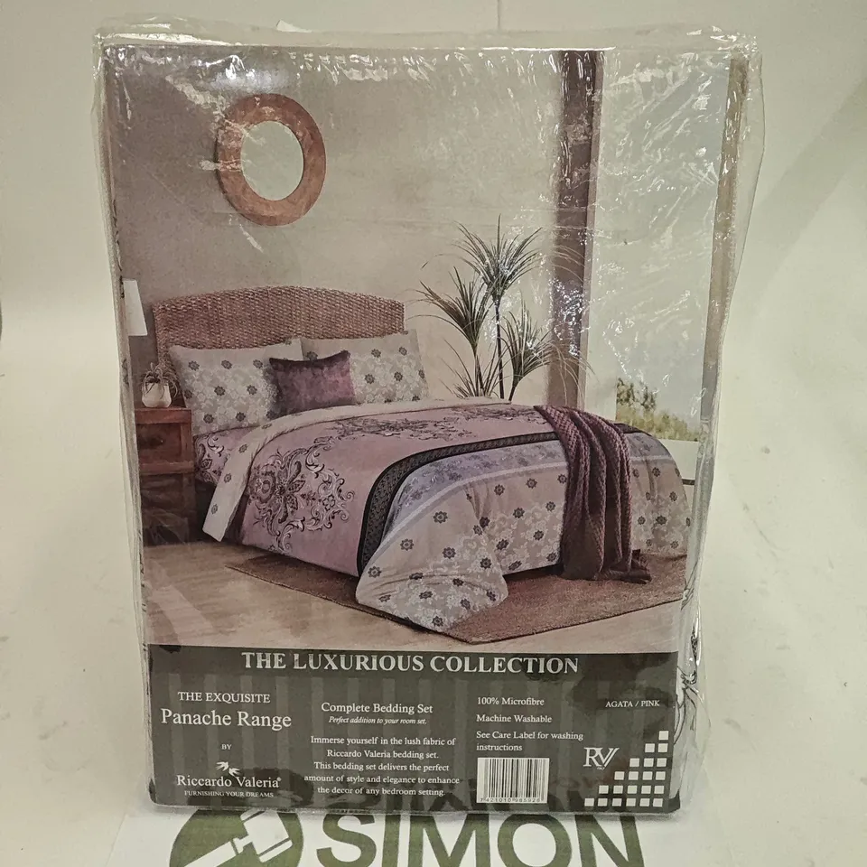 THE EXQUISITE PANACHE RANGE COMPLETE BEDDING SET – DOUBLE BY RICCARDO VALERIA (PINK)