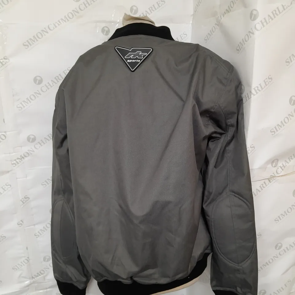 RKSPORTS REINFORCED MOTORBIKE BOMBER JACKET IN DARK GREEN SIZE L