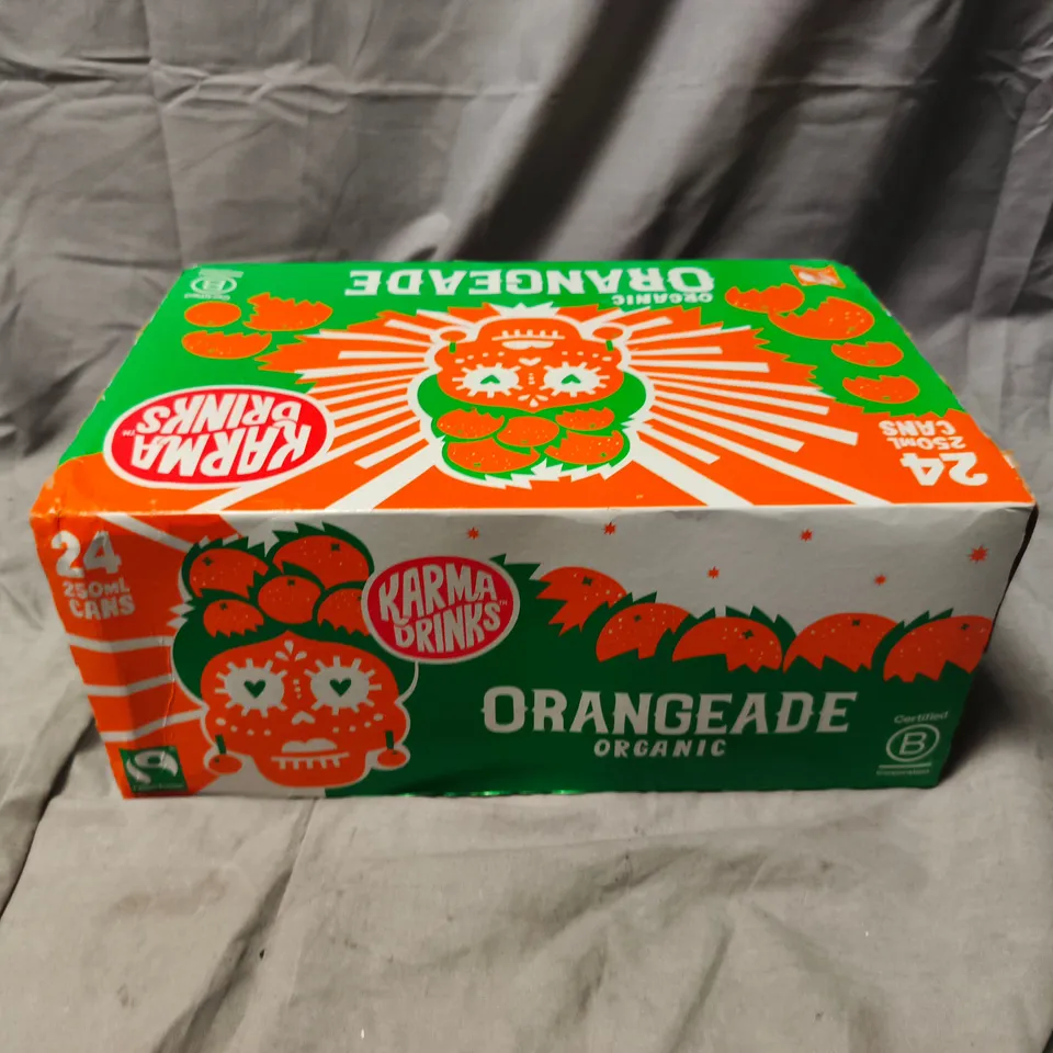 KARMA DRINKS ORGANIC ORANGEADE - 24 X 250ML CANS