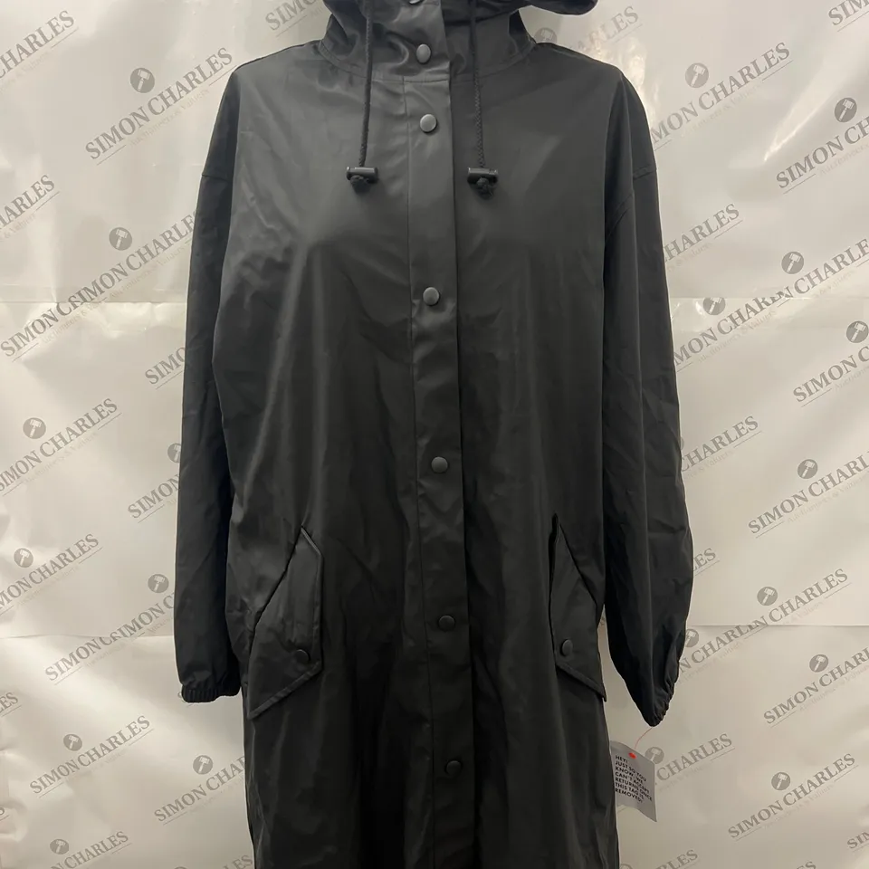 ASOS DESIGNS WATERPROOF OVERCOAT IN BLACK SIZE BLACK M