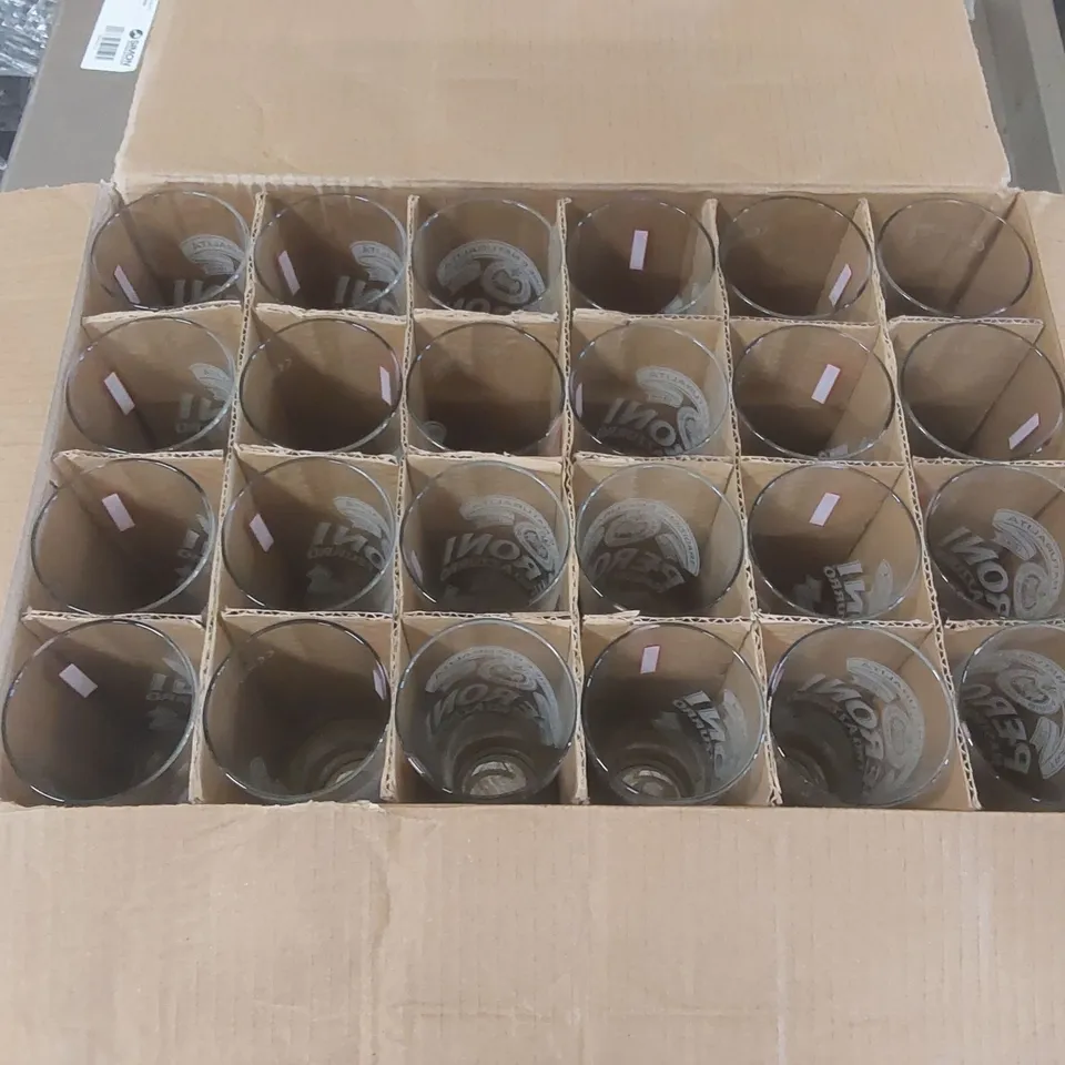 24x BOXED PERONI HALF PINT GLASSES