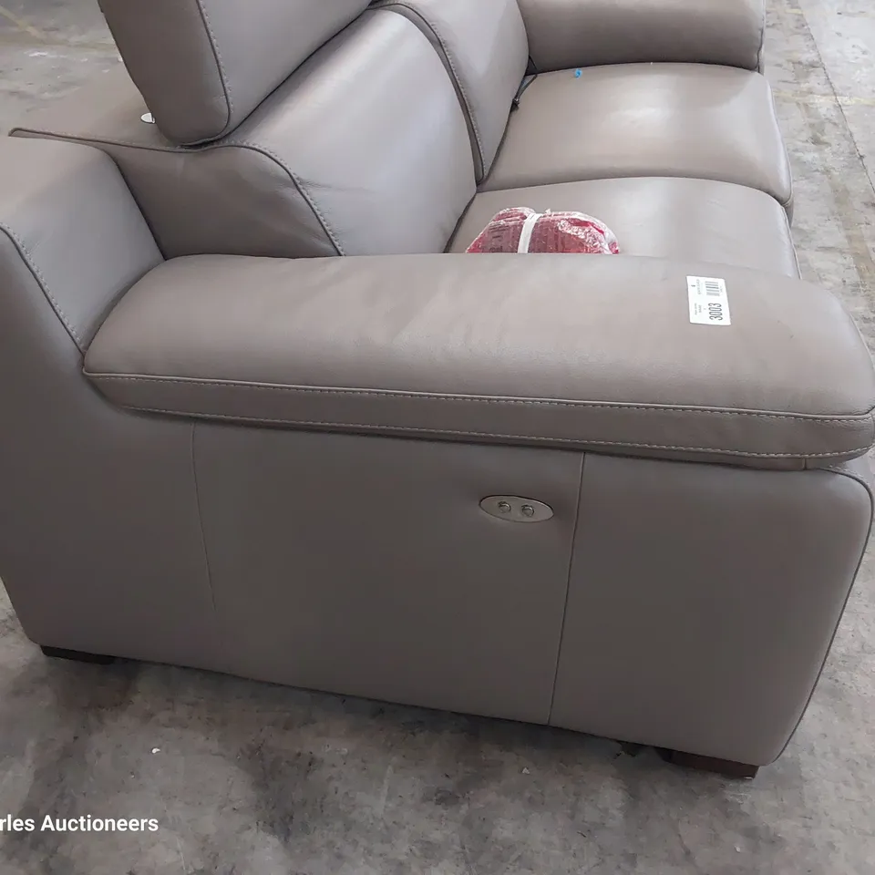 QUALITY ITALIAN DESIGNER RICCARDO POWER RECLINING FOUR SEATER SOFA WITH ADJUSTABLE HEADRESTS GREY 