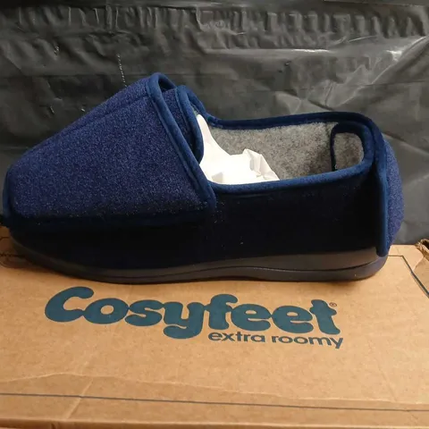 COSYFEET EMMA NAVY SLIPPERS – UK 7 (EU 40) – WIDTH 6E