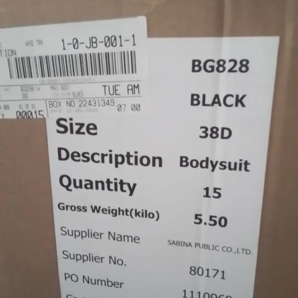 BOX CONTAINING APPROXIMATELY 15 BRAND NEW MAGISCULPT BLACK 38D BODYSUIT