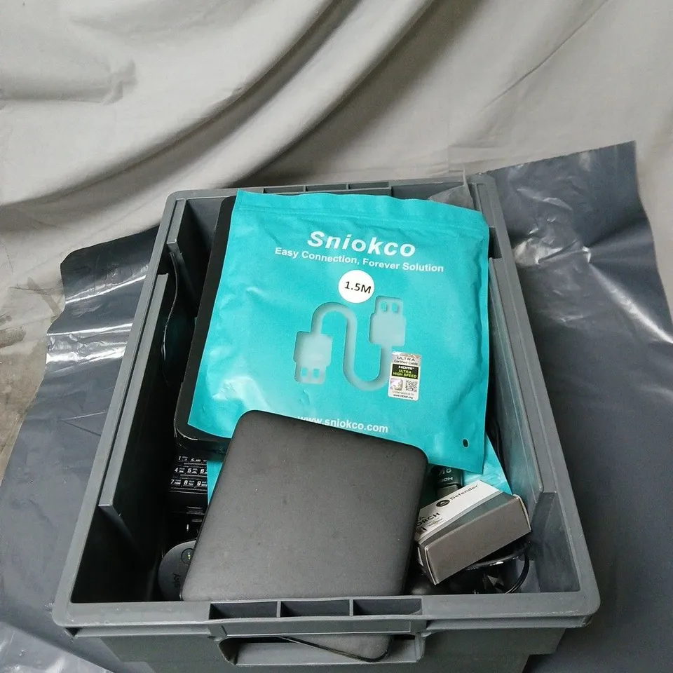 APPROXIMATELY 20 ASSORTED HOUSEHOLD ITEMS TO INCLUDE SKY HUB, REMOTE CONTROLS, TORCH, CABLES ETC