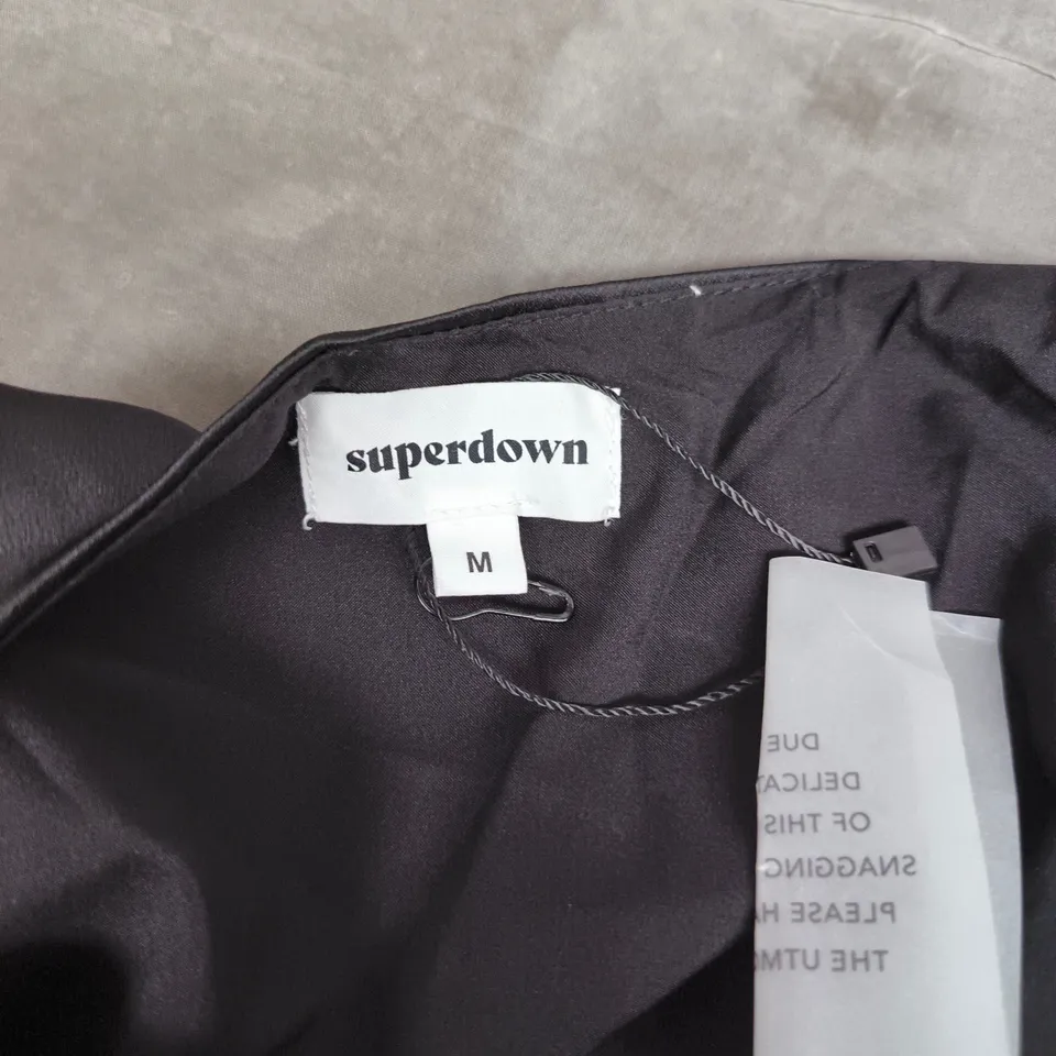 SUPERDOWN BLACK SATIN SLIP DRESS – WOMEN'S, SIZE M
