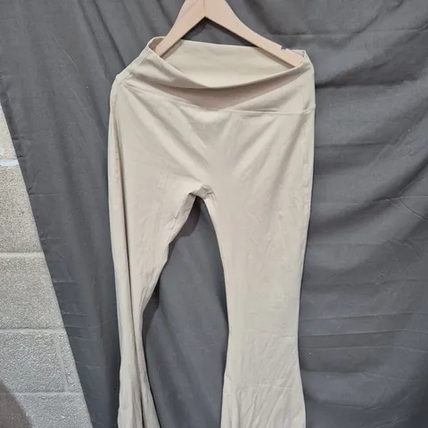 PRETTYLITTLETHING SAND HIGH-WAISTED FLARE  PANTS- SIZE UK14