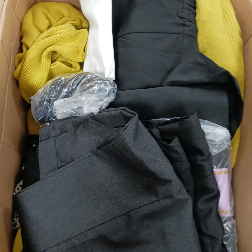 APPROXIMATELY 20 ASSORTED CLOTHING PRODUCTS IN VARIOUS STYLES & SIZES 