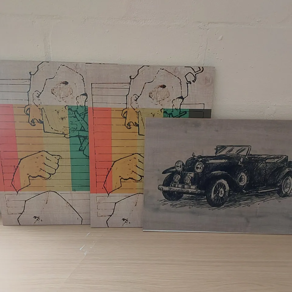 10 X BRAND NEW BOXED DECORATIVE WOODEN PANEL PIECES - DESIGNS VARY