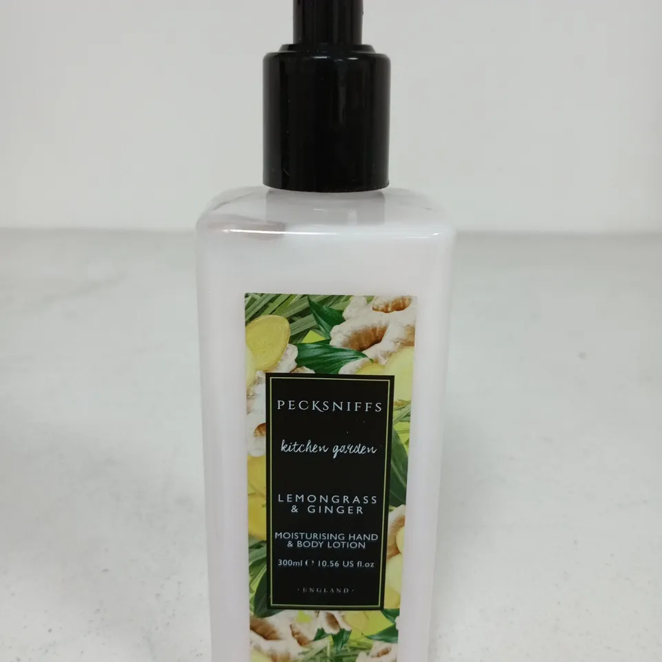 PECKSNIFFS KITCHEN GARDEN LEMONGRASS & GINGER MOISTURISING HAND & BODY LOTION – 300ML