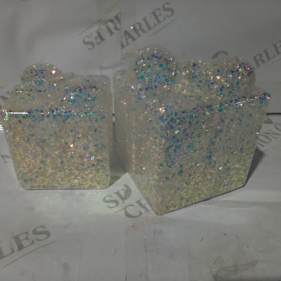 SET OF BATTERY OPERATED GLITTER BOXES RRP £15.99