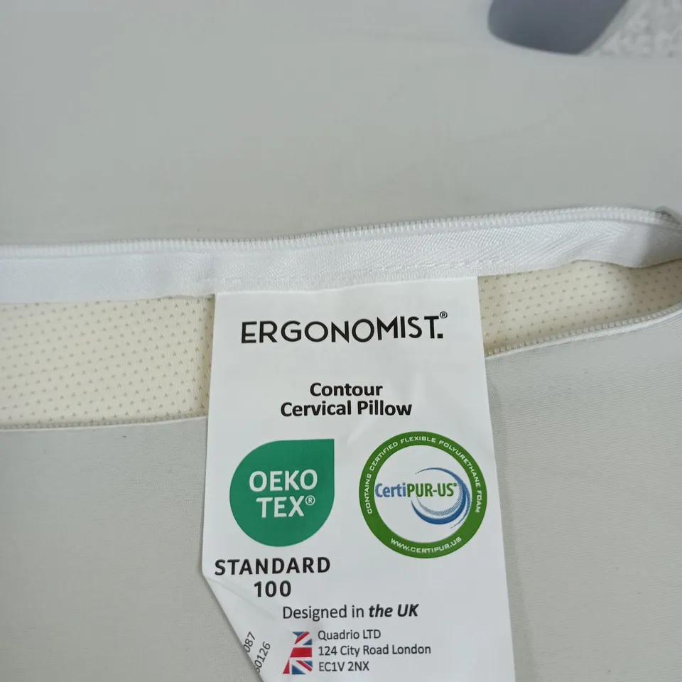 ERGONOMIST CONTOUR CERVICAL PILLOW – UK DESIGNED, OEKO-TEX STANDARD 100