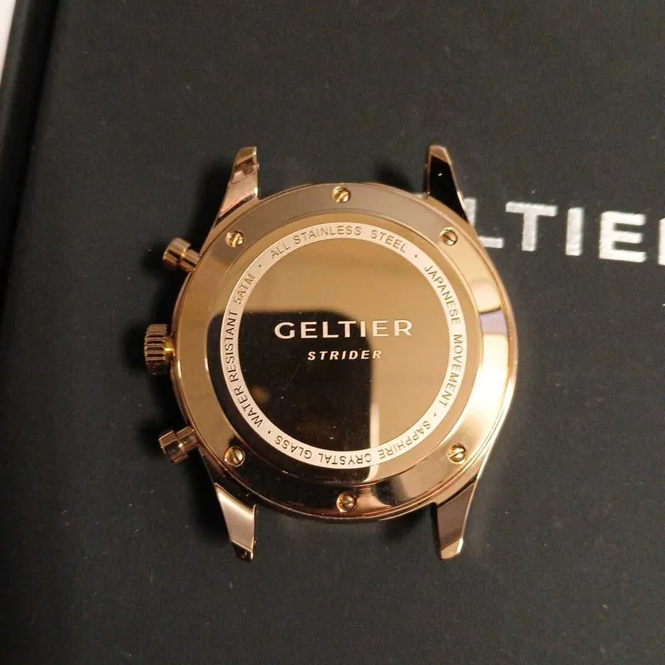 BOXED PAIR OF GELTIER STRIDER ALL STAINLESS STEEL WATCHES