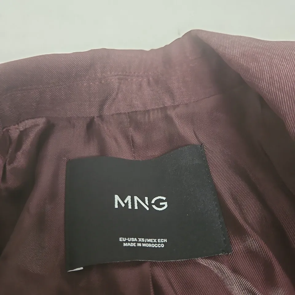 MNG WOMEN'S BLAZER - BURGUNDY, UK 6 (EU XS)