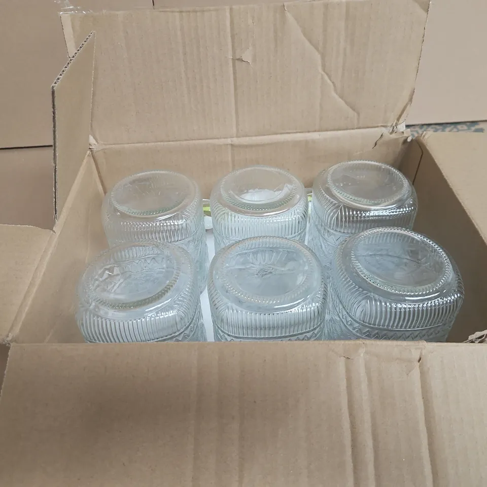 SET OF 6 GLASS JARS WITH LIDS
