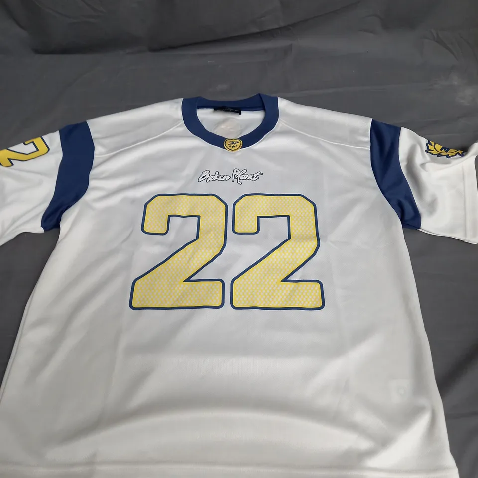 BROKEN PLANET FOOTBALL SHIRT IN OFF WHITE - MEDIUM