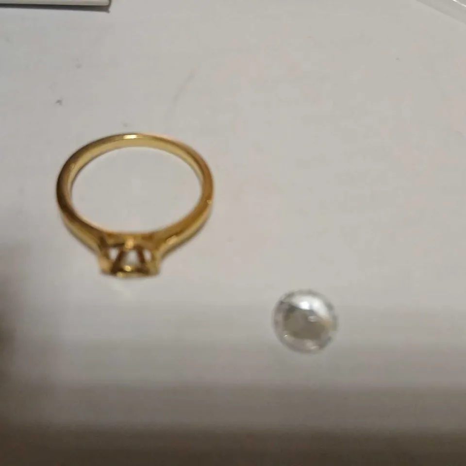 DIAMONIQUE 2 CT TW FLOATI STERLING SILVER GOLD PLATED RING