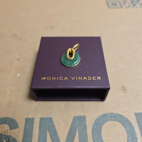 MONICA VINADER GREEN STONE PENDANT CHARM – BOXED