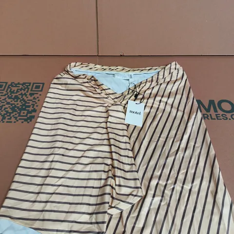 MOTEL WOMEN'S STRIPED SKIRT IN CUSTARD CREAM - M
