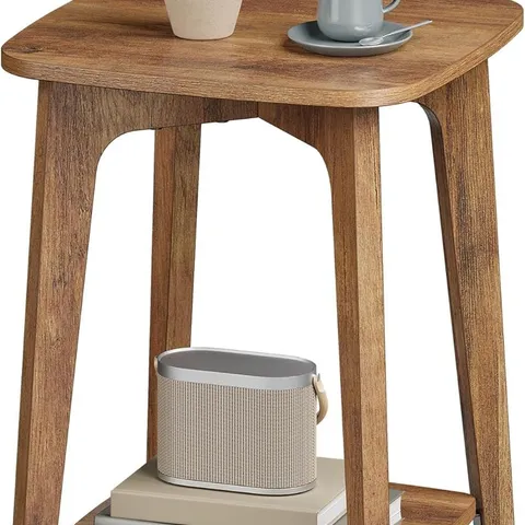 BOXED VASAGLE SIDE TABLE, SMALL SQUARE END TABLE WITH LOWER SHELF