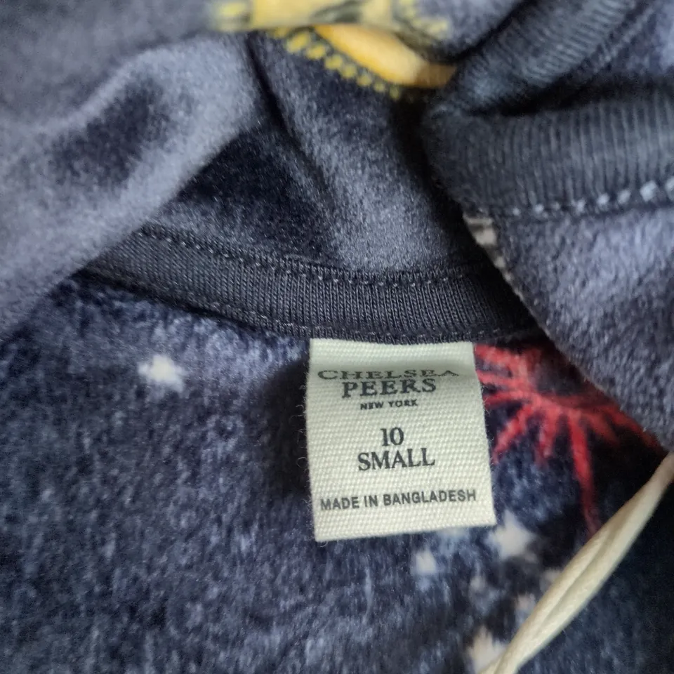 CHELSEA PEERS NAVY CELESTIAL PRINT ZIP HOODIE AND PANTS  – UK 10 (SMALL)