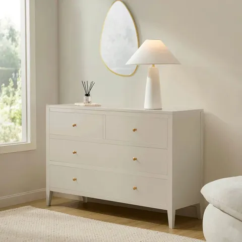 BOXED DUSK POPPY 4 DRAWER CHEST - CREAM (1 BOX)