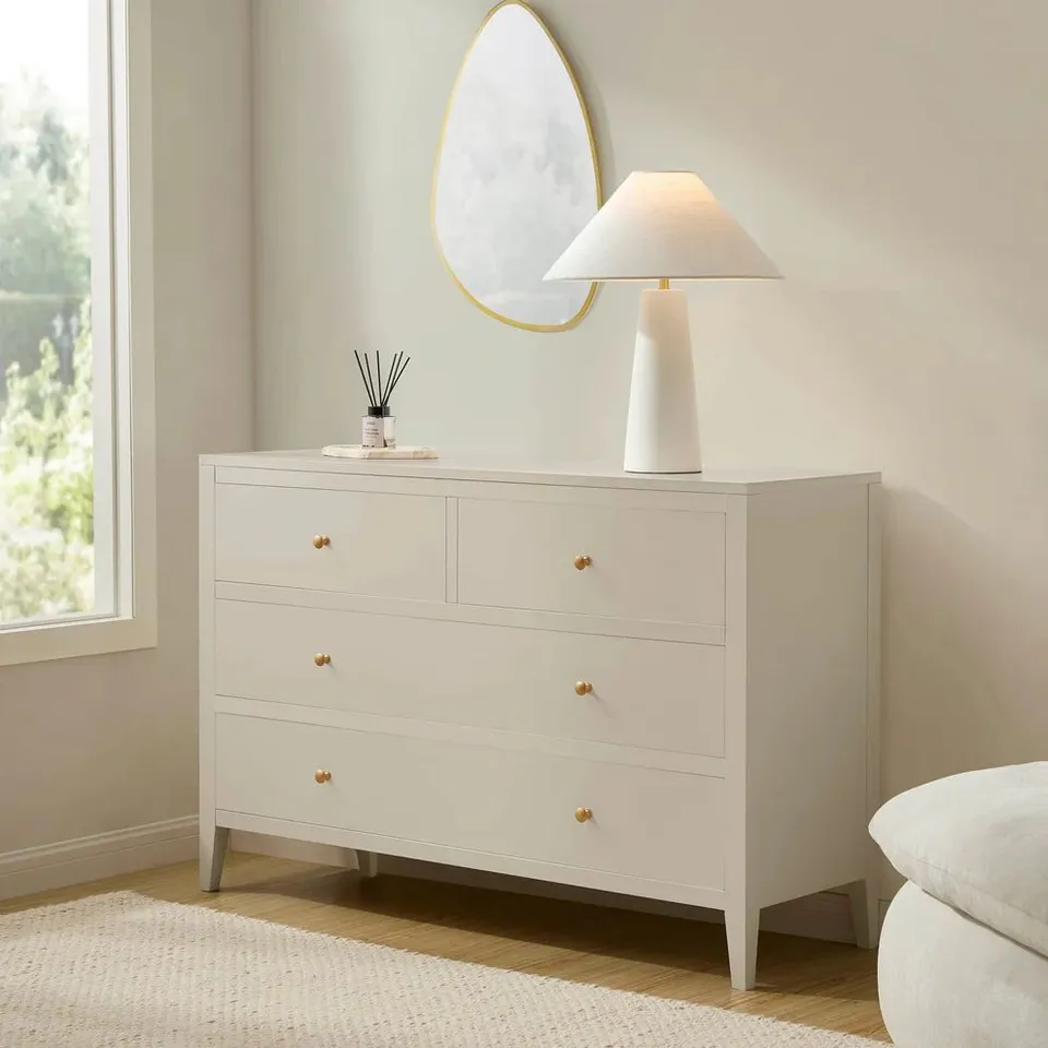 BOXED DUSK POPPY 4 DRAWER CHEST - CREAM (1 BOX)