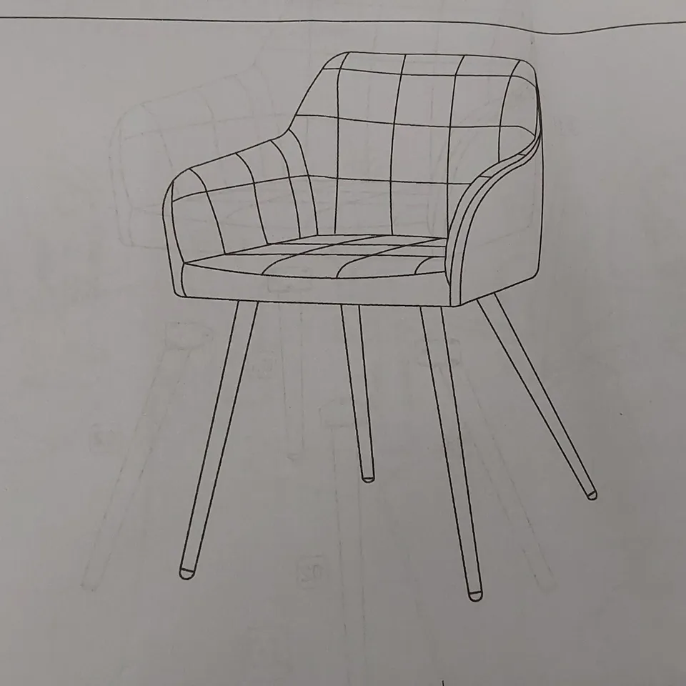 BOXED SET OF 2 CLIPOP CLARA GREY VELVET CHAIRS (1 BOX)