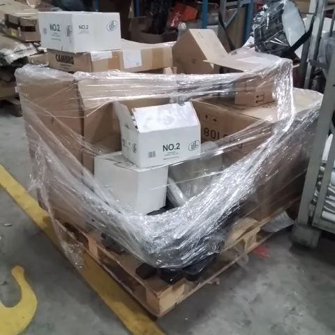 PALLET CONTAINING CATERING ITEMS AND PRODUCTS SUCH AS;;DRYING RACKS,CHAIR,DETERGENT 